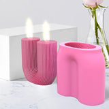 HULIANFU U Shape Scented Candle Mold Food Grade Silicone Mold DIY 3D Aromatherapy Candle Mould  Candle Making Supplies Home Wedding Decor