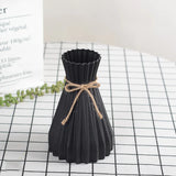 HULIANFU Nordic Flower Vase Ornament Home Plastic Vase White Imitation Ceramic Flower Pot Simple Flower Basket Decor Vases for Flowers