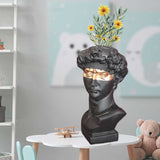 HULIANFU W&amp;G Nordic Vase Home Decor Vase Creative Human Head Portrait Flower Vases Room Decoration Resin David Flower Vase Room Decor