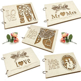 HULIANFU New Wooden Wedding Guestbook Reception Book Sign-in Book Personalized Mr. and Mrs. Photo Frame Wedding Decoration Supplies