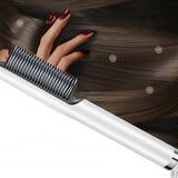 HULIANFU straight hair comb ins negative ion does not hurt hair curler fluffy straight roll dual-use lazy splint portable household