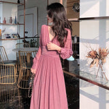 Hulianfu Vintage Sexy Maxi Dresses for Women Party Sequin Midi Dress Female Casual Chiffon Slim Korean Woman Dress Elegant Autumn