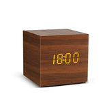HULIANFU USB/AAA  Clocks LED Wooden Alarm Clock Watch Table Voice Control Digital Wood Despertador Electronic Desktop Table Decor