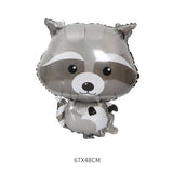 HULIANFU Jungle Cartoon Animal Balloon Rabbit Fox Penguin Hippo Tiger Crocodile Aluminum Foil Balloon Zoo Party Children  Toy