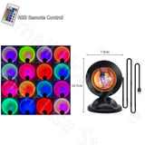 HULIANFU Sunset Lamp USB Projection Rainbow Atmosphere Night Light Sunset Lamp Bedroom Room Decoration Background Wall LED Table Light