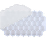 HULIANFU SILIKOLOVE Honeycomb Ice Cube Trays Reusable Silicone Ice cube Mold BPA Free Ice maker with Removable Lids