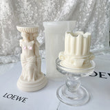 HULIANFU Vintage Roman Column Candle Mold DIY Portrait Scented Silicone Mold Venus Goddess Human Body Plaster Mold Candle Mold Making
