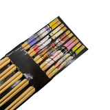 HULIANFU Reusable 5 Pair Set Handmade Bamboo Japanese Natural Wood Chopsticks Sushi Food Cat Flower Multi color Wooden Chop sticks