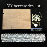 HULIANFU New Wooden Wedding Guestbook Reception Book Sign-in Book Personalized Mr. and Mrs. Photo Frame Wedding Decoration Supplies