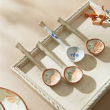HULIANFU Ins Style Japanese Style Stoneware Small Soup Spoon, Ceramic Spoon, Long Handle Spoon, Household Cute Creative Rice Spoon
