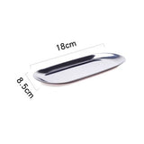 HULIANFU Stainless Steel Black Tea Tray Plate Dessert Cake Fruit Dish Letter Plates Cosmetics Storage Trays Jewelry Display Home Decor