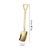 HULIANFU Stainless Steel Coffee Tea Spoon Creative Retro Shovel Scoop for Dinner Ice Cream Dessert Watermelon Kitchen Tableware Bar Tool