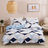 HULIANFU Modern Geometric Pattern Pink Bedding Set King Size Home Soft Queen Duvet Cover Set with Pillowcase Full Twin Bed Quilt Cover
