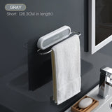 HULIANFU Toilet Towel Rack Towel Bar Bath Towel Holder Suction Wall-mounted Bathroom Shelf Free Punching Toilet Pendant Storage Rack