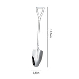 HULIANFU Shovel Spoon Stainless Steel Teaspoon For Coffee Spoon Fruit Ice Cream Dessert Scoop Kitchen Accessories Wedding Christmas Gift