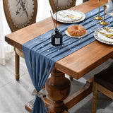 HULIANFU Sheer Chiffon Luxury Solid Color Table Runner Rustic Boho Wedding Party Bridal Shower Birthday Home Christmas Decoration