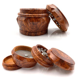 HULIANFU Red Wooden Grain Resin Weed Grinder 4 Layers Machine Herb Grinder 40mm 1.57 inch Tobacco Smoke Crusher Hand Smoking Tools