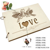 HULIANFU New Wooden Wedding Guestbook Reception Book Sign-in Book Personalized Mr. and Mrs. Photo Frame Wedding Decoration Supplies
