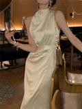 Midi Dress For Women  Summer Sexy New Bodycon Luxury Lady Evening Party Club Korean Elegant Tank Female Prom Clothing