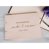HULIANFU Personalized Wedding Guest Book Unique Wooden Guest Book Wedding Wishes Custom Name and Date A4/A5 Creative Beautiful