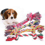 HULIANFU Pet Dog Puppy Double Knot Chew Rope Knot Toys Clean Teeth Durable Braided Bone Rope Pet Molar Toy Pet Supplies Random Color