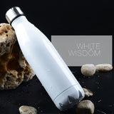 HULIANFU Travel Drinking Kettle Outdoor Sport Water Bottle 500ml Double Wall Stainles Steel Thermos Cup Leakproof Insulated Vacuum Flask