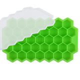 HULIANFU SILIKOLOVE Honeycomb Ice Cube Trays Reusable Silicone Ice cube Mold BPA Free Ice maker with Removable Lids