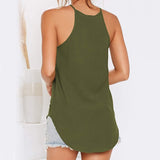 Hulianfu Women Tank And Camis Ladies Halter Neck Top Summer Sexy O Neck Sleeveless Tops Vest Female OL T-shirts Women Pulovers