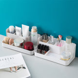 HULIANFU Makeup Organizer Bathroom Storage Box Cosmetic Organiser Office Desktop Make Up Jewelry Storage Box Sundries Container