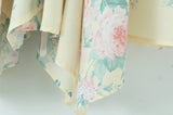 Hulianfu Women Summer Fashion Sweet Floral Print Mini Dress Vintage Square Collar Chic Wood Ear Princess Dresses