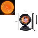 HULIANFU Sunset Lamp USB Projection Rainbow Atmosphere Night Light Sunset Lamp Bedroom Room Decoration Background Wall LED Table Light