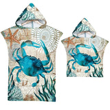 HULIANFU Sea Animals Hooded Beach Towel for Adult Kids Super Soft Childrens Beach Bath Towel Outdoor Poncho Bathrobe Towels