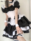 hulianfu Lolita Kawaii Dress Women New Bow Sexy Party Mini Dresses Female Maid Cosplay Costume Animation Show Japanese Outfit Dress