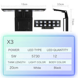 HULIANFU Super Slim LED Aquarium Light Lighting plants Grow Light 5W/10W/15W Aquatic Plant Lighting Waterproof Clip-on Lamp For Fish Tank