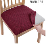 HULIANFU Removable Dining Chair Seat Cover Jacquard Dining Chair Covers Stretch Seat Cushion Slipcover for Dining Room Kitchen Chairs