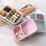 HULIANFU Wheat Straw Lunch Box Bento Box Japanese Style Students 4-box Containers for Food Microwave Office Workers Food Box Fruits Case