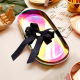 HULIANFU Nordic Oval Electroplated Metal Stainless Steel Swing Plate Creative Home Decoration Fruit Tray Tea Tray Storage Tray
