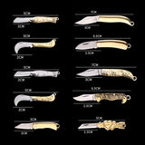 HULIANFU Mini Pocket Knife Folding Brass Keychain Pendant Cleaver Blade Cutter Tool Gift