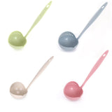 HULIANFU New Soup Spoon Long Handle Kitchen Strainer Solid Color Cooking Colander Kitchen Scoop Plastic Tableware Colander Hot