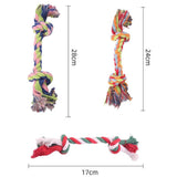HULIANFU Pet Dog Puppy Double Knot Chew Rope Knot Toys Clean Teeth Durable Braided Bone Rope Pet Molar Toy Pet Supplies Random Color
