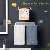 HULIANFU Toilet Towel Rack Towel Bar Bath Towel Holder Suction Wall-mounted Bathroom Shelf Free Punching Toilet Pendant Storage Rack
