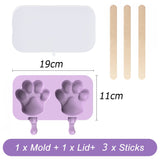 HULIANFU Silicone Ice Cream Mold Popsicle Siamese Molds with Lid DIY Homemade Ice Lolly Mold Cartoon Cute Image Handmade Kitchen Tools