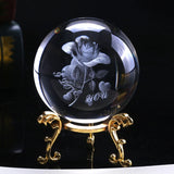 HULIANFU New 80mm K9 Crystal Solar System Planet Globe 3D Laser Engraved Sun System Ball with Touch Switch LED Light Base Astronomy Gifts