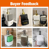 HULIANFU Kitchen accessories Sink Countertop Liquid Hand Soap Dispenser Pump Bottle Caddy with Storage Compartment Holds Stores Scrubbers