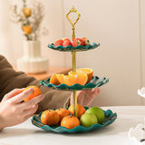 HULIANFU Table Plates Luxury Tableware Wedding Party Candy Dessert Dishes Fruit Bowl Home Cake Display Standing Kitchen Decoration Trays