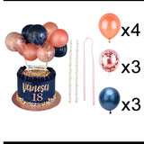 HULIANFU Mini Confetti Balloon Cake Topper Birthday Wedding Party Baby Shower Birthday Decoration Gold Party Decorations