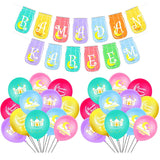 HULIANFU Ramadan Kareem Banner Latex Balloons Set Muslim Islamic Festival Party DIY Decoration Eid Al Adha Gifts