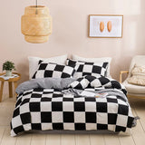 HULIANFU Modern Geometric Pattern Pink Bedding Set King Size Home Soft Queen Duvet Cover Set with Pillowcase Full Twin Bed Quilt Cover
