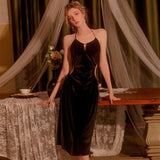 hulianfu Nightdress Women Backless Sleepwear Home Dress Sexy Spaghetti Strap Nighty Gown Sleepshirts Nightgowns Loungewear