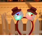 HULIANFU 2023 Christmas Headband LED Christmas Decorations Gift Hairpin Antlers Headband New Year Decorations Santa Headband Christmas Decor